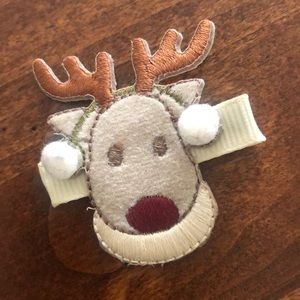 Hair clip,  cute Rudolph hair accessory.